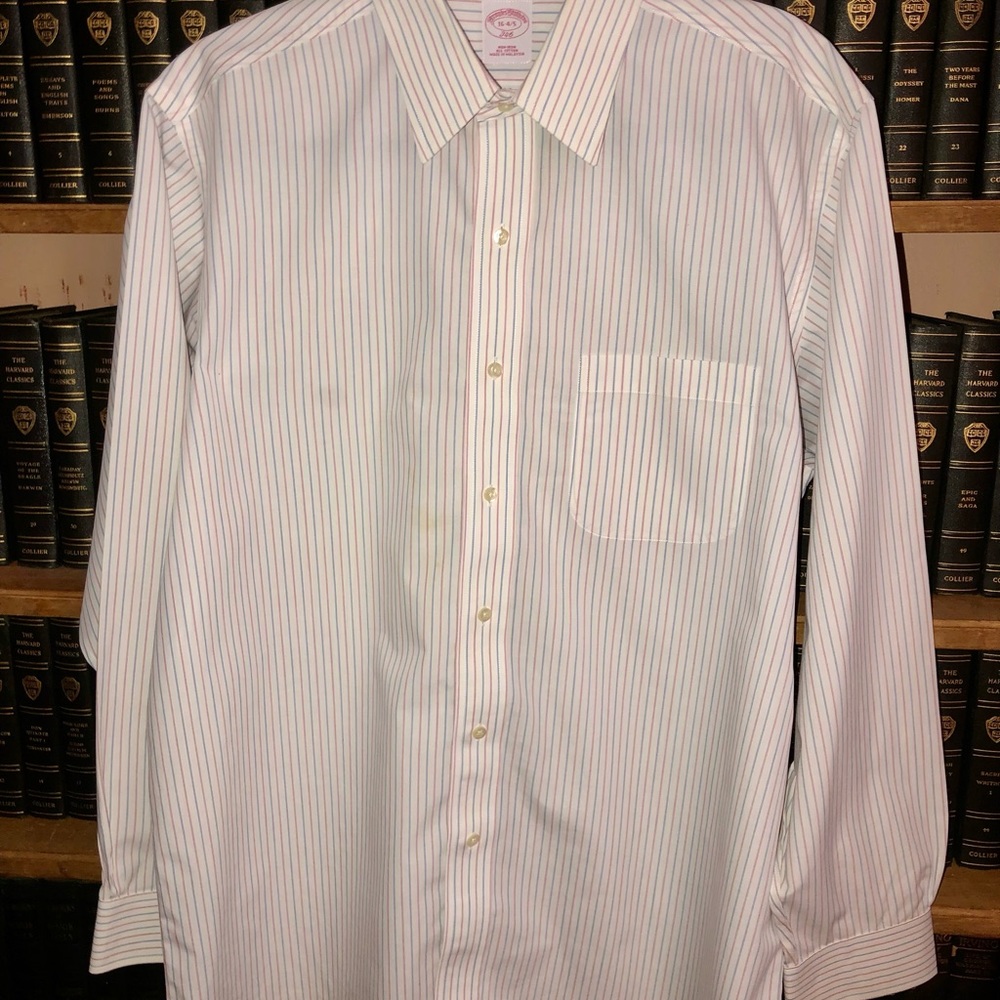 Brooks brothers dress shirt neck size 16-4/5 multi color.